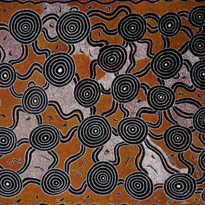 نمایش هنر بومی ،  نقاشی های جانی وارانگ کولا هنرمند استرالیایی