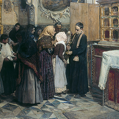 تابلوی نقاشی بوسیدن یادگار مقدس ، خواکین سورویا (Joaquín Sorolla)