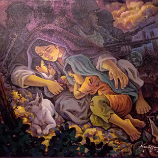 برپایی نمایشگاه نقاشی از مقاومت فیلیپینیها مقابل داعش