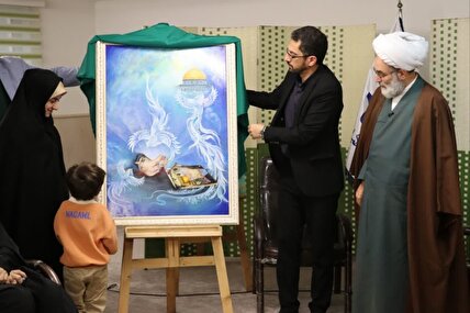 تابلوی نقاشی لحظه شهادت شهید حاج قاسم سلیمانی رونمای شد
