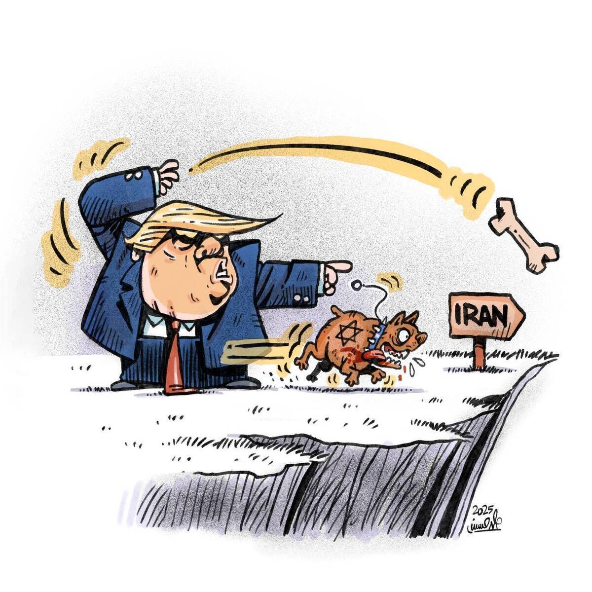 واکنش هنرمندانه کارتونیست محمدحسین ساسانی؛ هنرمند شیرازی در پاسخ به تجاوزات رژیم صهیونیستی