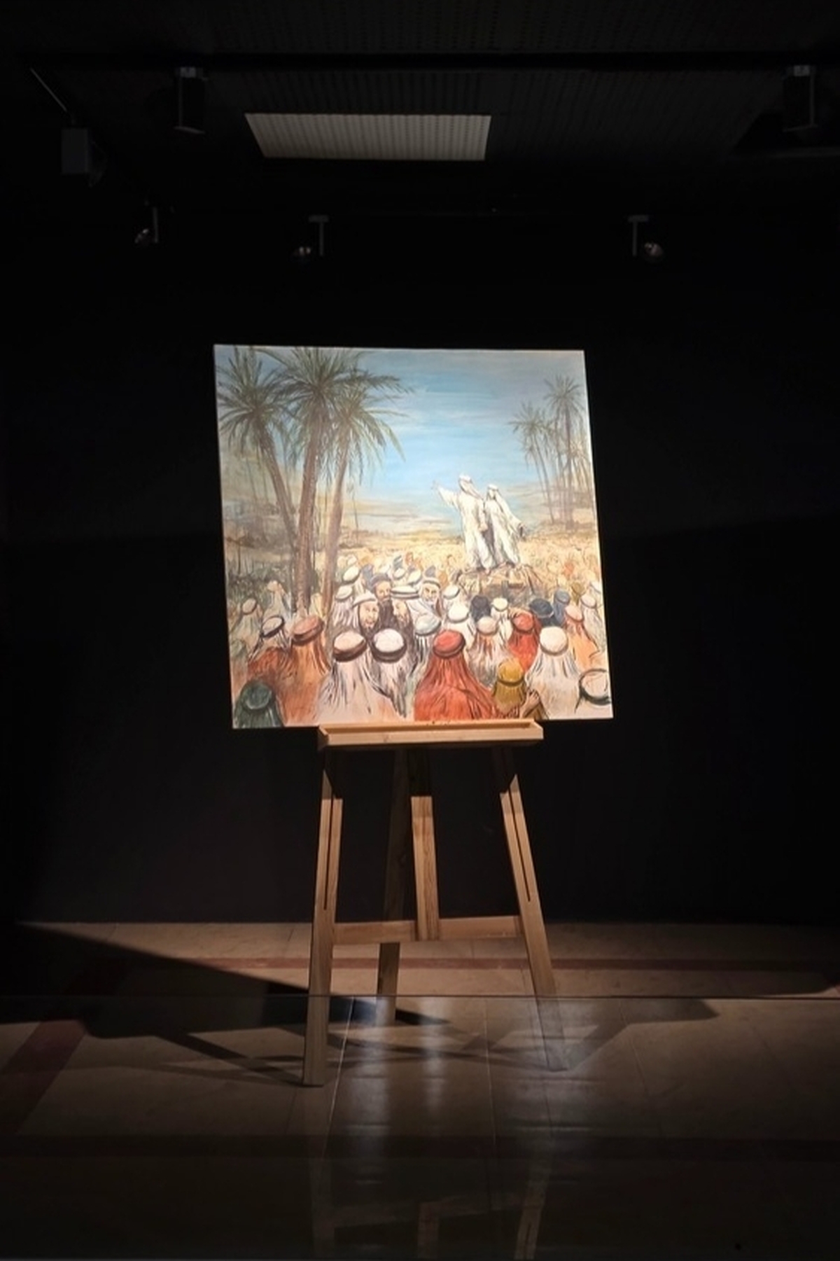 تابلوی «غدیری» اثر استاد علی خوبیار در مرکز آسمان حوزه هنری فارس رونمایی شد.