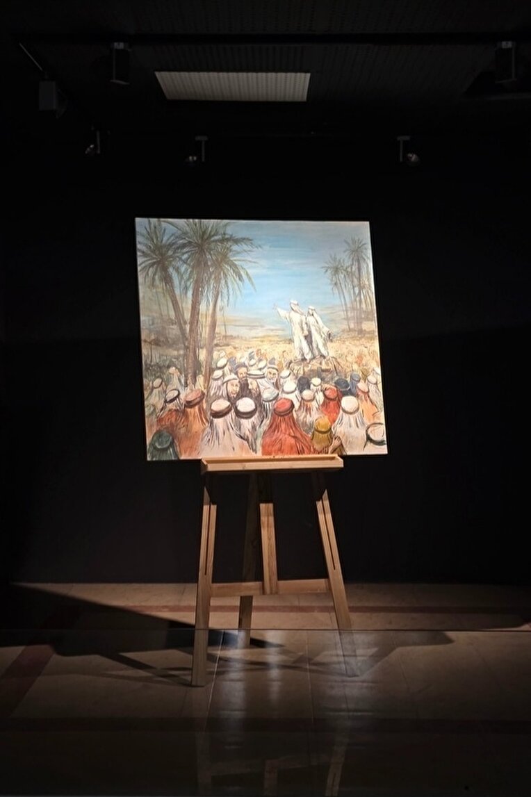 تابلوی «غدیری» اثر استاد علی خوبیار در مرکز آسمان حوزه هنری فارس رونمایی شد.